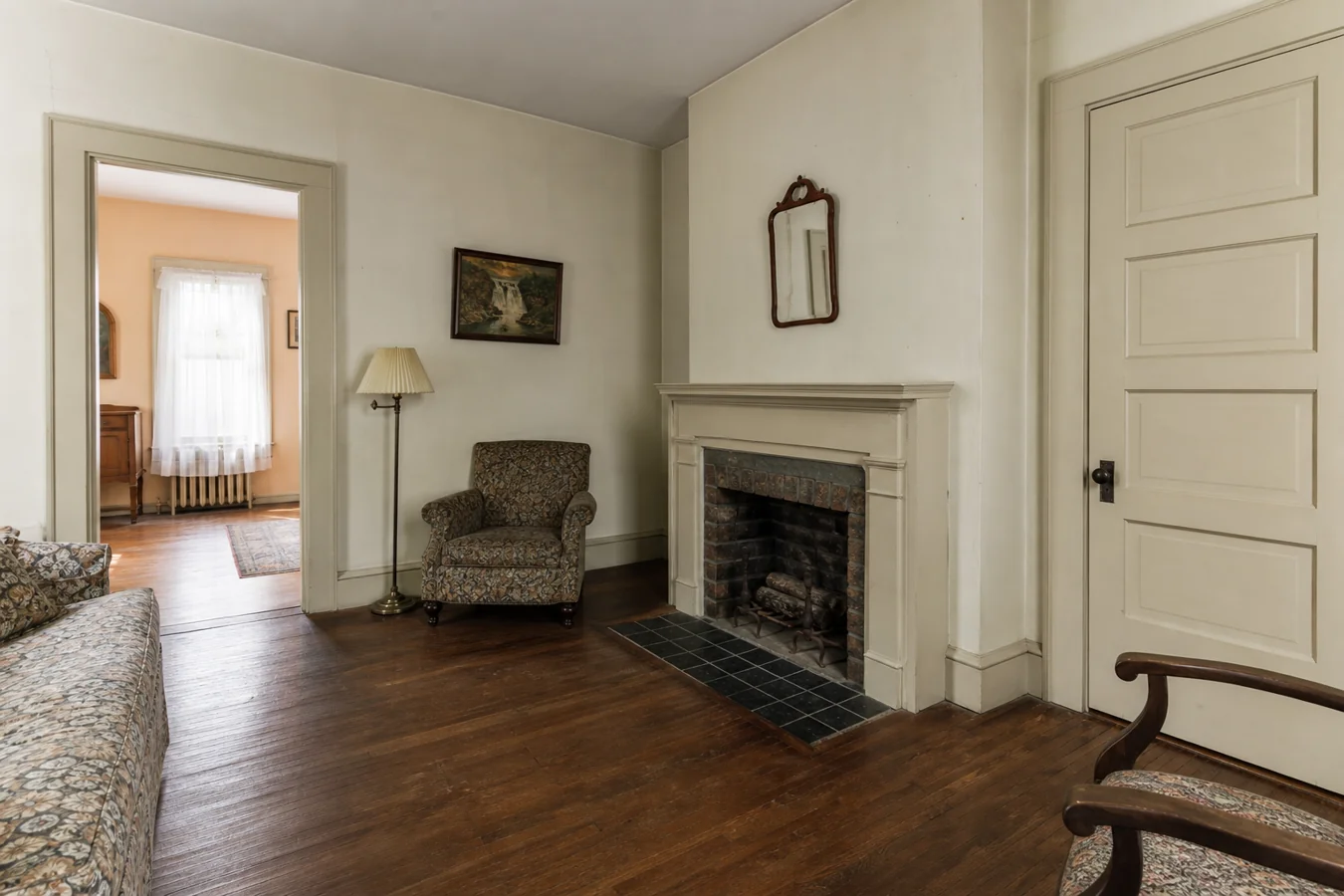 Older home repair Utica New York Oneida County mid-20th century settled door frame period trim plaster Mohawk Valley